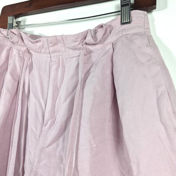 Gap Shorts Women's Size 4 Quartz Pink Self-Tie Paper High Waisted Bermuda Linen - Picture 2 of 8